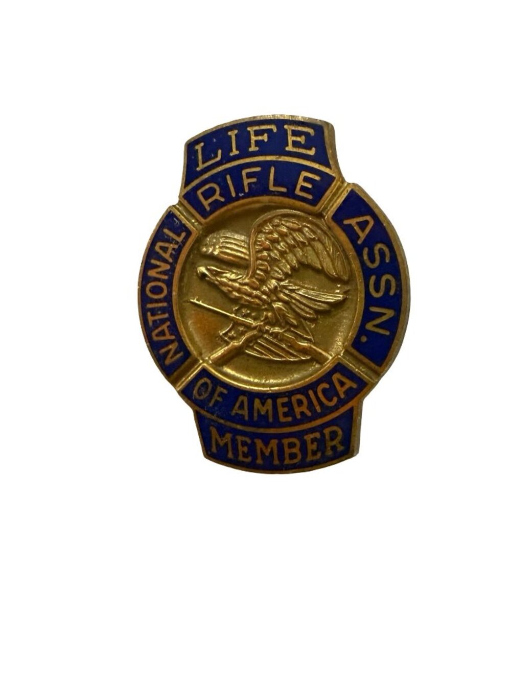 Vintage Life National Rifle Association of America Member Enamel Lapel Pin Blue
